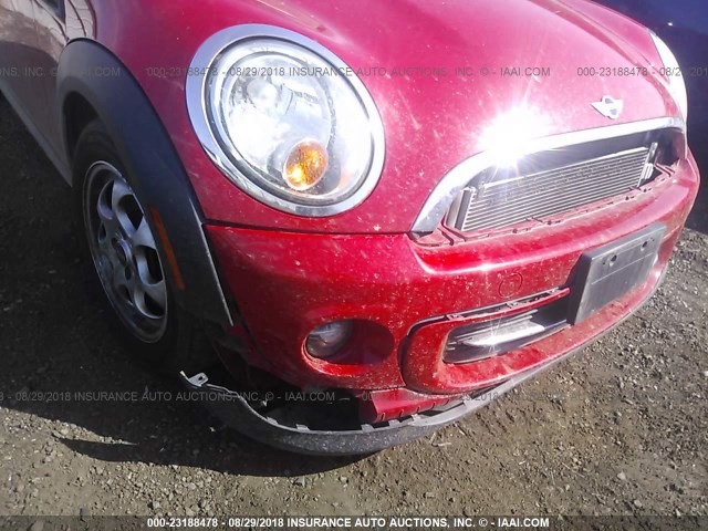 WMWSU3C50DT678920 - 2013 MINI COOPER წითელი ფოტო 6
