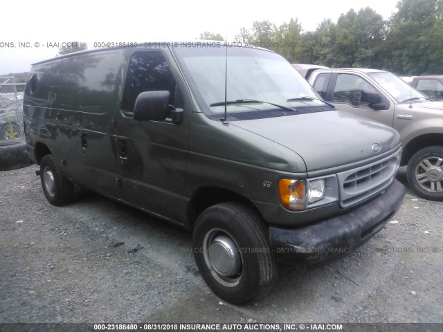 1FTSE34L22HA70586 - 2002 FORD ECONOLINE E350 SUPER DUTY VAN GREEN photo 1