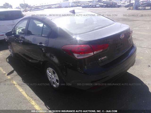 3KPFL4A78JE235405 - 2018 KIA FORTE LX/S BLACK photo 3