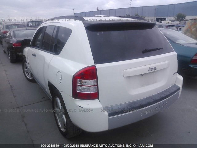 1J8FT57W87D222919 - 2007 JEEP COMPASS LIMITED WHITE photo 3