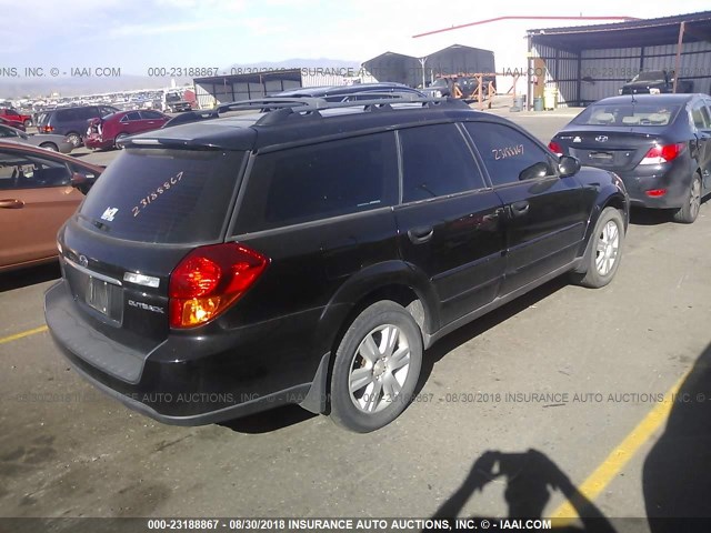 4S4BP61C557312258 - 2005 SUBARU LEGACY OUTBACK 2.5I BLACK photo 4