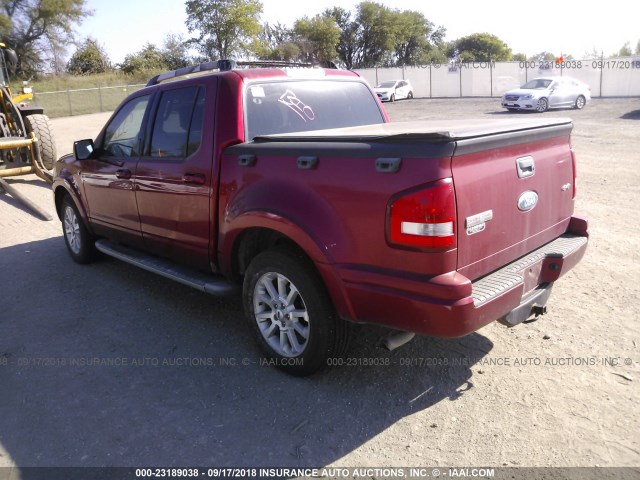 1FMEU53877UA00858 - 2007 FORD EXPLORER SPORT TR LIMITED RED photo 3