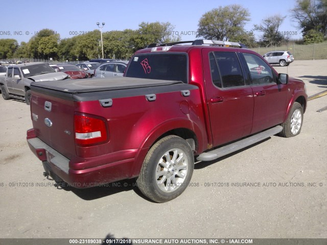 1FMEU53877UA00858 - 2007 FORD EXPLORER SPORT TR LIMITED RED photo 4