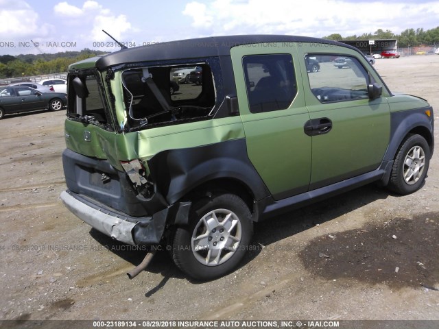 5J6YH18357L016228 - 2007 HONDA ELEMENT LX GREEN photo 4