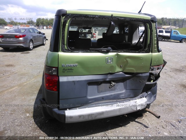 5J6YH18357L016228 - 2007 HONDA ELEMENT LX GREEN photo 6