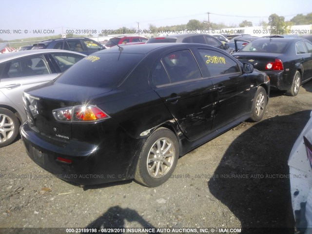 JA32U2FU5BU015235 - 2011 MITSUBISHI LANCER ES/ES SPORT BLACK photo 4