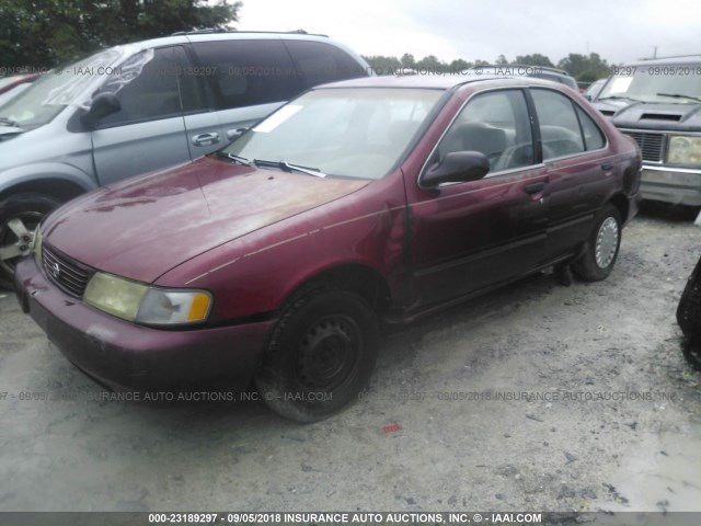 1N4AB41D1SC766432 - 1995 NISSAN SENTRA XE/GXE/GLE/BASE MAROON photo 2