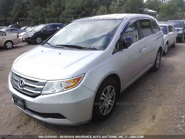 5FNRL5H65CB105336 - 2012 HONDA ODYSSEY EXL SILVER photo 2