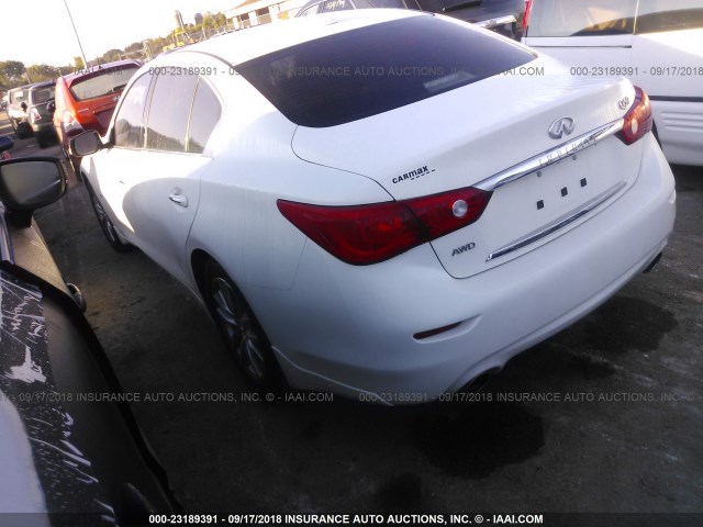 JN1BV7AR9EM701770 - 2014 INFINITI Q50 PREMIUM/SPORT WHITE photo 3