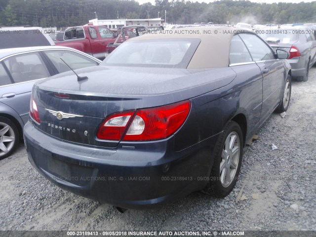 1C3LC55R78N157228 - 2008 CHRYSLER SEBRING TOURING BLUE photo 4