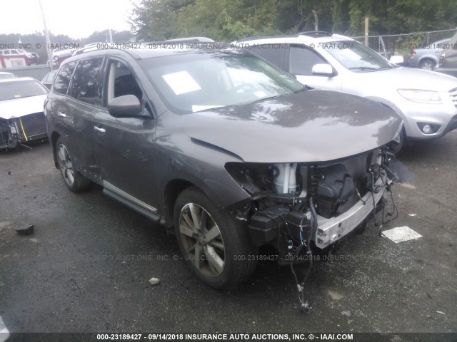 5N1AR2MM5FC625645 - 2015 NISSAN PATHFINDER S/SV/SL/PLATINUM BROWN photo 1