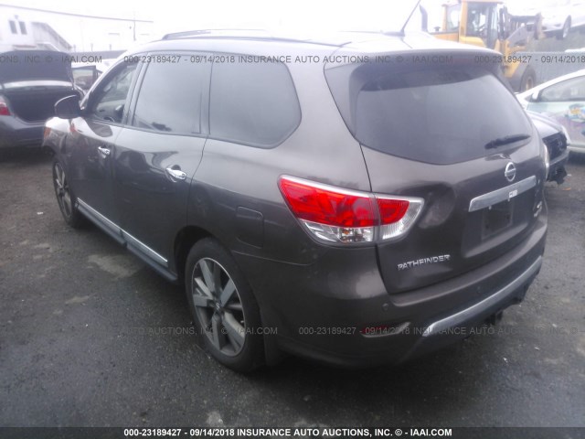 5N1AR2MM5FC625645 - 2015 NISSAN PATHFINDER S/SV/SL/PLATINUM BROWN photo 3