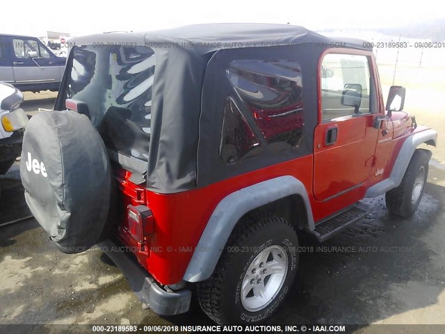 1J4FY29PXVP510718 - 1997 JEEP WRANGLER / TJ SE RED photo 4