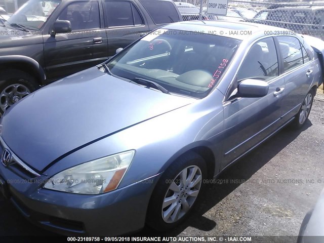 1HGCM66517A046949 - 2007 HONDA ACCORD EX BLUE photo 2