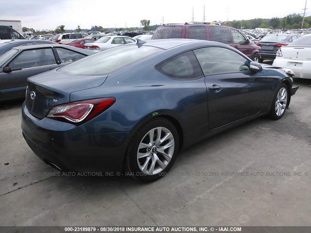 KMHHU6KJ0DU092799 - 2013 HYUNDAI GENESIS COUPE 3.8L BLUE photo 4