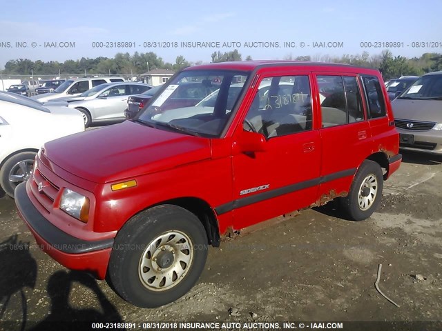 2S3TE02V7V6407885 - 1997 SUZUKI SIDEKICK JS/JX RED photo 2