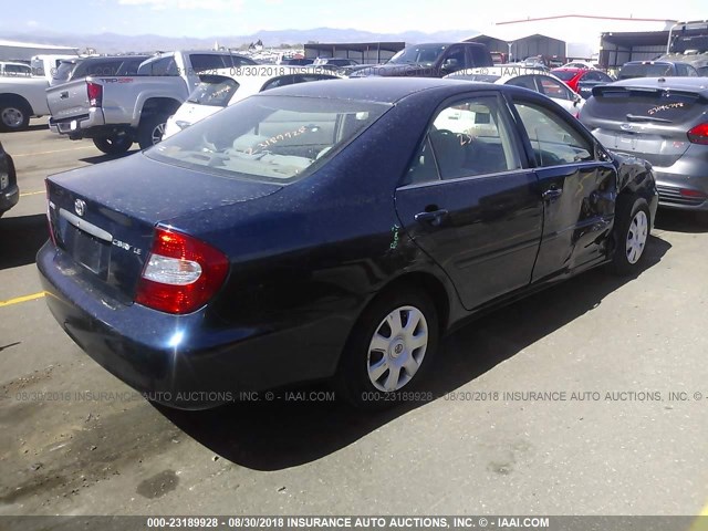 4T1BE32K93U158789 - 2003 TOYOTA CAMRY LE/XLE/SE Mavi foto 4