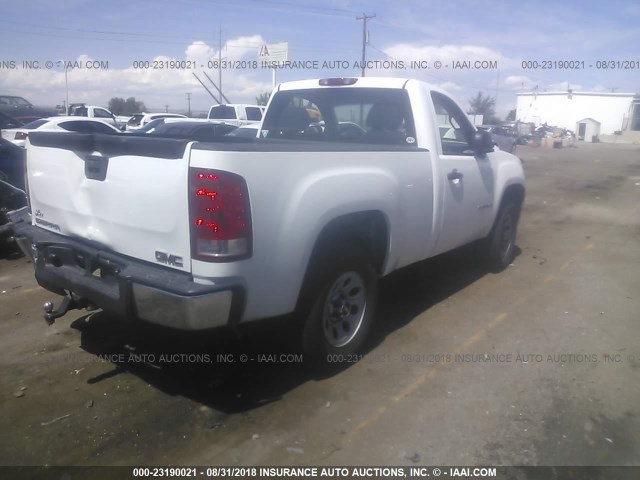 1GTEC14X58Z329651 - 2008 GMC SIERRA C1500 WHITE photo 4