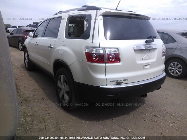 1GKKVSEDXBJ186908 - 2011 GMC ACADIA SLT-2 WHITE photo 3