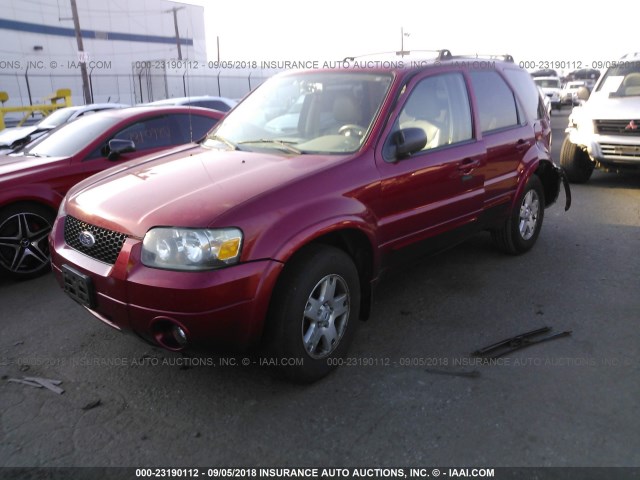1FMYU94186KD49656 - 2006 FORD ESCAPE LIMITED RED photo 2