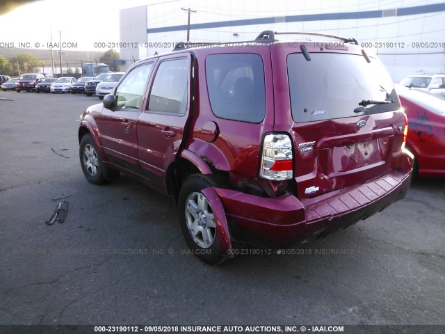 1FMYU94186KD49656 - 2006 FORD ESCAPE LIMITED RED photo 3