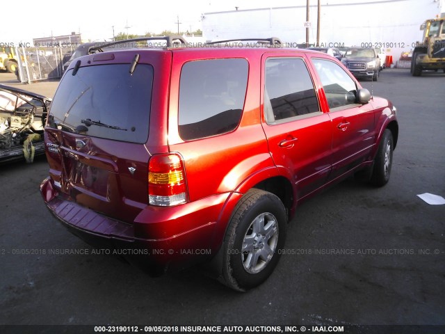 1FMYU94186KD49656 - 2006 FORD ESCAPE LIMITED RED photo 4