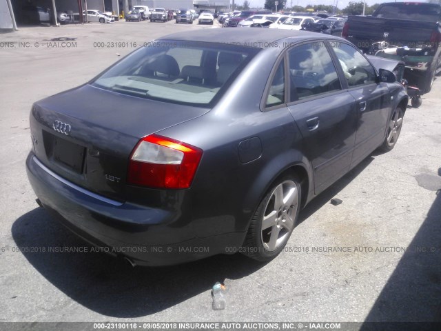 WAUJC68E04A191981 - 2004 AUDI A4 1.8T GRAY photo 4