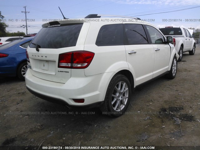 3C4PDCDG0ET171403 - 2014 DODGE JOURNEY LIMITED WHITE photo 4