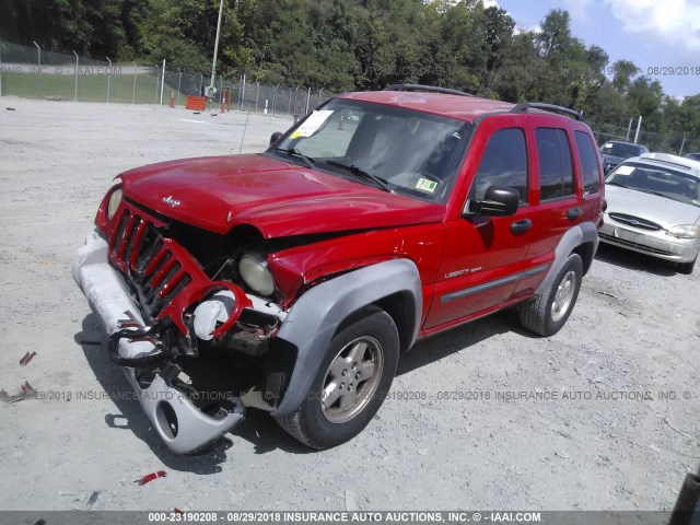 1J4GK48K23W694725 - 2003 JEEP LIBERTY SPORT/FREEDOM წითელი ფოტო 2