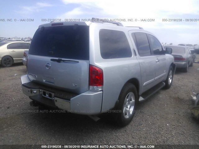 5N1AA08A85N737564 - 2005 NISSAN ARMADA SE/LE SILVER photo 4