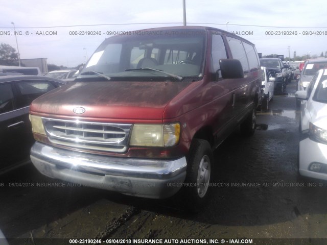 1FBSS31S5WHA93908 - 1998 FORD ECONOLINE E350 SUPER DUTY RED photo 2