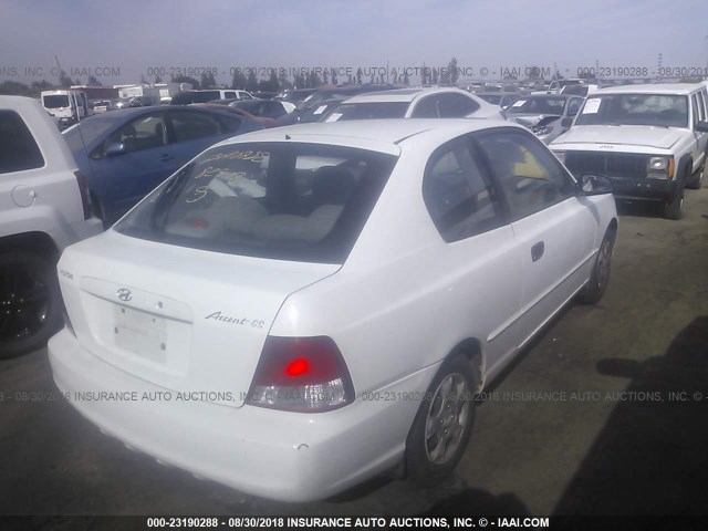 KMHCG35C31U115422 - 2001 HYUNDAI ACCENT GS WHITE photo 4