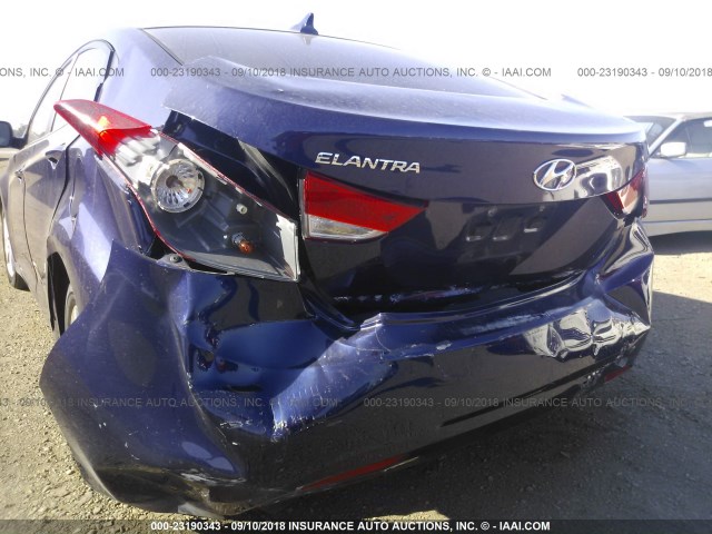 5NPDH4AE4DH337422 - 2013 HYUNDAI ELANTRA GLS/LIMITED BLUE photo 6