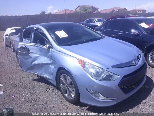 KMHEC4A49DA075572 - 2013 HYUNDAI SONATA HYBRID BLUE photo 6