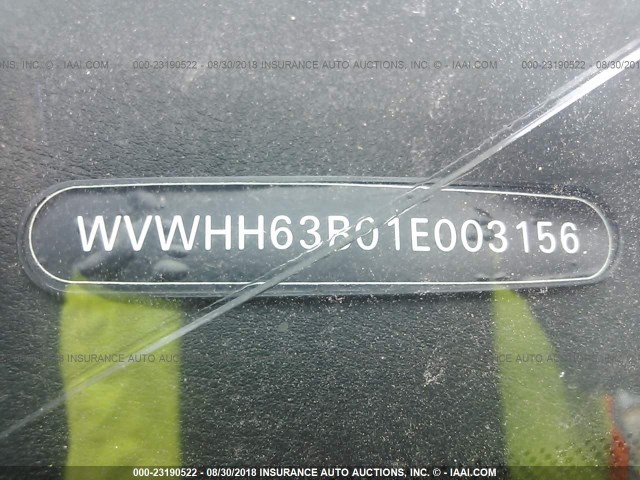 WVWHH63B01E003156 - 2001 VOLKSWAGEN PASSAT GLS SILVER photo 9