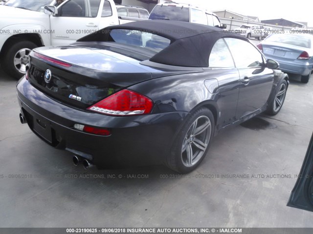 WBSEK93548CY79372 - 2008 BMW M6 BLACK photo 4