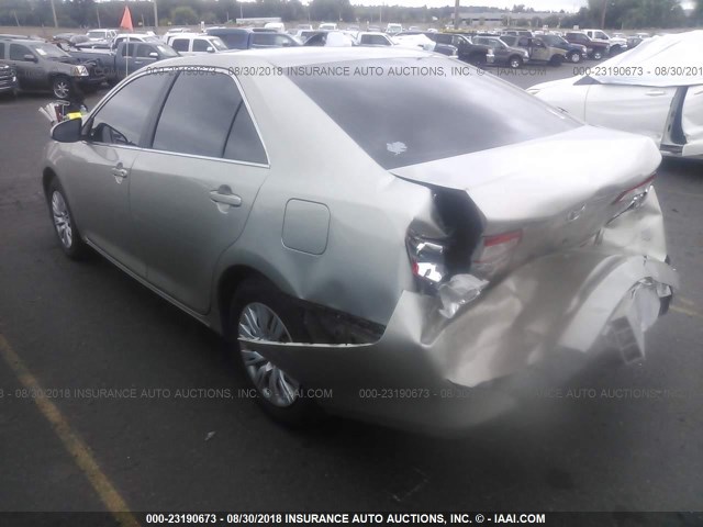 4T4BF1FK1DR303312 - 2013 TOYOTA CAMRY L/SE/LE/XLE Champagne photo 3