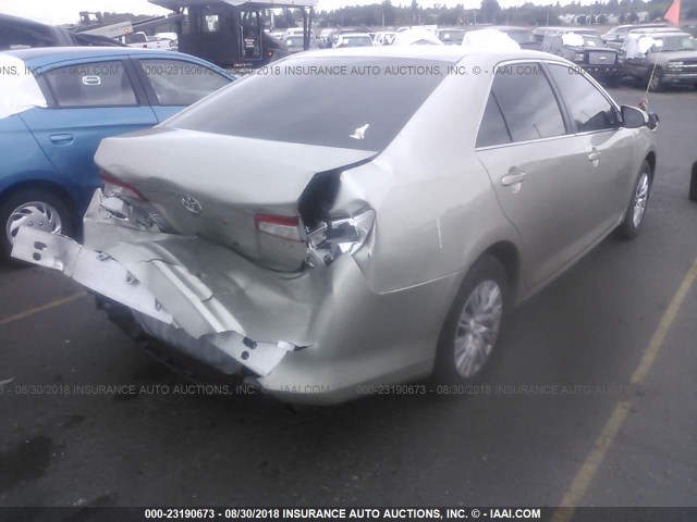 4T4BF1FK1DR303312 - 2013 TOYOTA CAMRY L/SE/LE/XLE Champagne photo 4