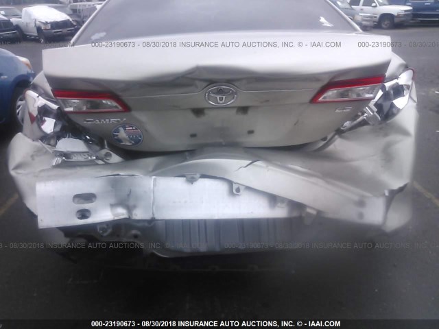4T4BF1FK1DR303312 - 2013 TOYOTA CAMRY L/SE/LE/XLE Champagne photo 6