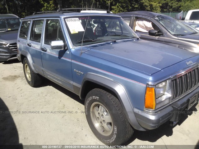 1J4FJ58S3ML538846 - 1991 JEEP CHEROKEE LAREDO BLUE photo 1