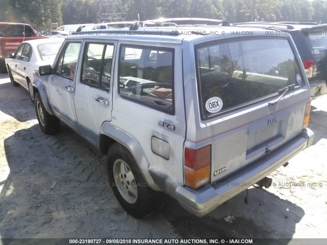 1J4FJ58S3ML538846 - 1991 JEEP CHEROKEE LAREDO BLUE photo 3