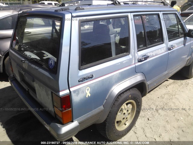 1J4FJ58S3ML538846 - 1991 JEEP CHEROKEE LAREDO BLUE photo 4