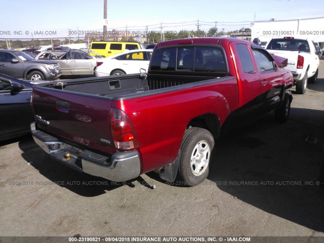 5TETX22NX8Z475289 - 2008 TOYOTA TACOMA ACCESS CAB RED photo 4