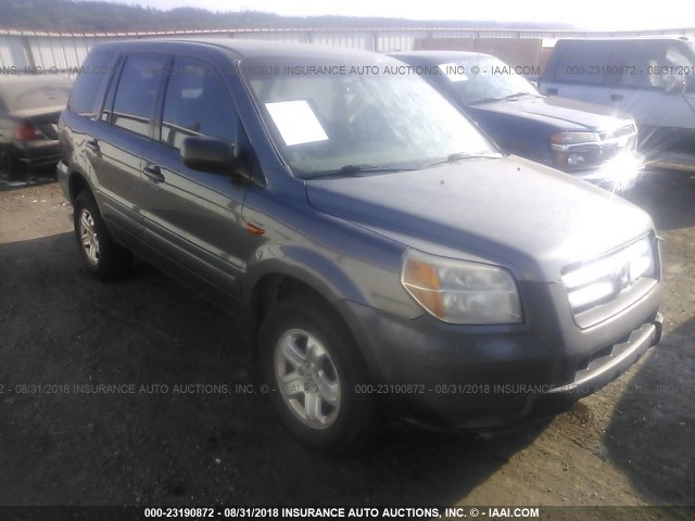 2HKYF181X7H508252 - 2007 HONDA PILOT LX GRAY photo 1