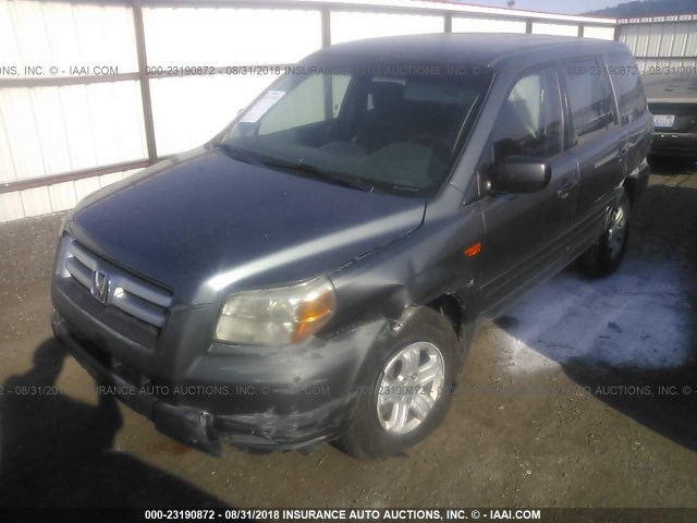 2HKYF181X7H508252 - 2007 HONDA PILOT LX GRAY photo 2