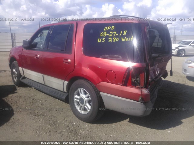 1FMRU15W63LB36520 - 2003 FORD EXPEDITION XLT RED photo 3