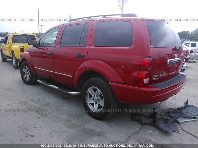 1D4HB58N94F155596 - 2004 DODGE DURANGO LIMITED RED photo 3