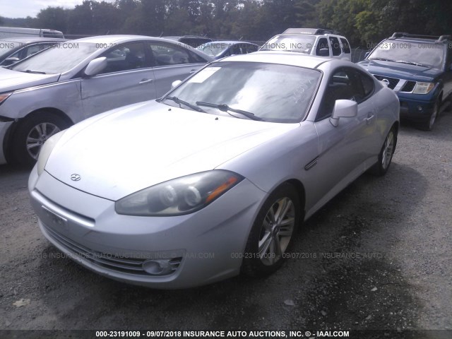 KMHHM66D68U265347 - 2008 HYUNDAI TIBURON GS SILVER photo 2