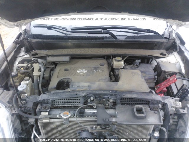 5N1AR2MN3EC635131 - 2014 NISSAN PATHFINDER S/SV/SL/PLATINUM WHITE photo 10