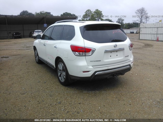 5N1AR2MN3EC635131 - 2014 NISSAN PATHFINDER S/SV/SL/PLATINUM WHITE photo 3